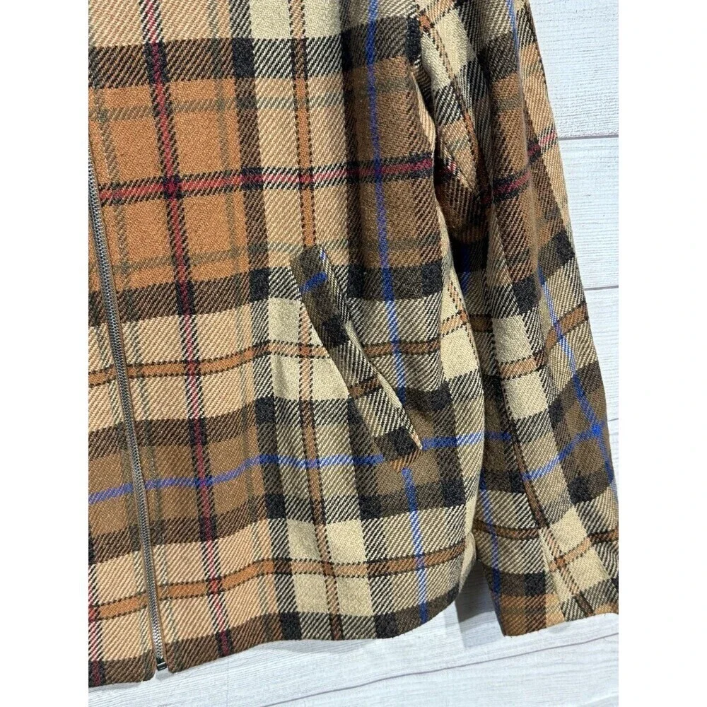 ZARA Men’s Textured Flannel Multi Brown Jacket Fall Coat Size Large